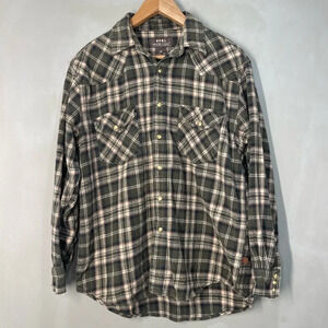 Moose Creek Pearl Snap Flannel Shirt Men’s Medium Thick Heavyweight 100% Cotton